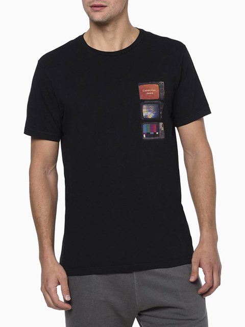 Camiseta Calvin Klein Masculina TV Screens Preta - CM3OC01TC833-0987