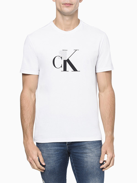 Camiseta Calvin Klein Masculina About CK Branca - CM3OC01TC923-0900
