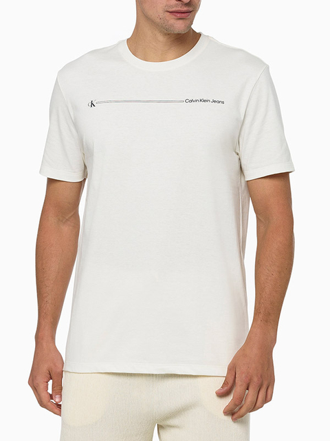 Camiseta MC CKJ Sustainable CK Palito - Off white - CM3OS01TC793-0111