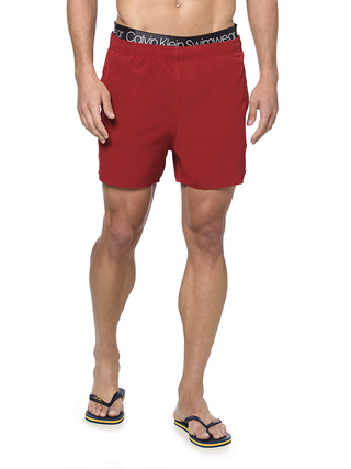 Short Calvin Klein Swim Masculino Cós com Elástico Vermelho - CM3OS14SA217-0395