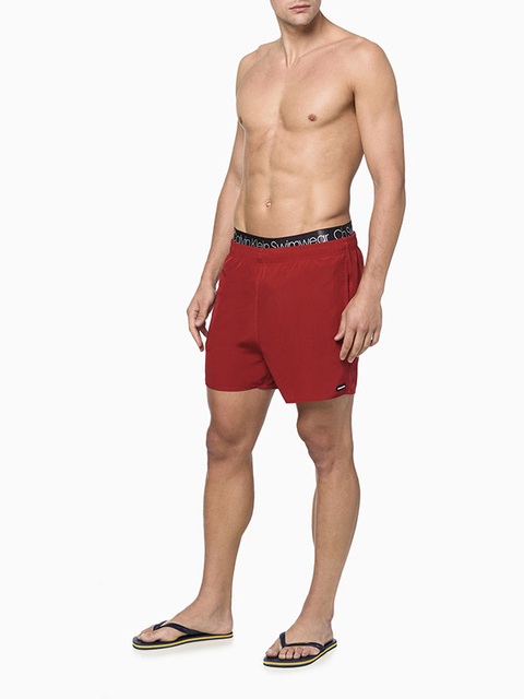 Short Calvin Klein Swim Masculino Cós com Elástico Vermelho - CM3OS14SA217-0395 na internet