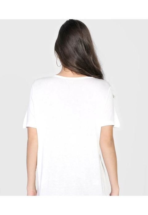 Camiseta No Chance For Romance. - Off White & Preta. - Colcci 034.01.05016-58151 - comprar online