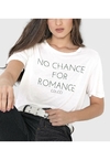 Camiseta No Chance For Romance. - Off White & Preta. - Colcci 034.01.05016-58151