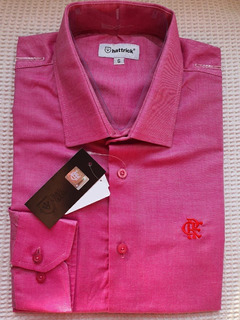 Camisa Social Blusão Oficial Flamengo Hat Trick Licenciado Rosa CSFLA14
