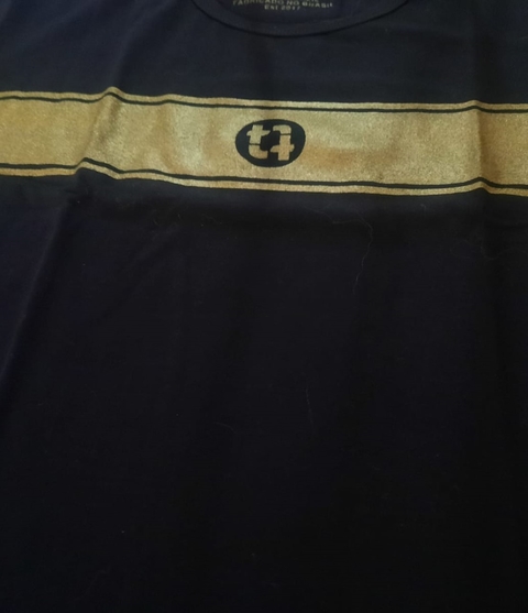 Camiseta Titular Jeans Preta Com Estampa Dourada 13180PT/DR - comprar online