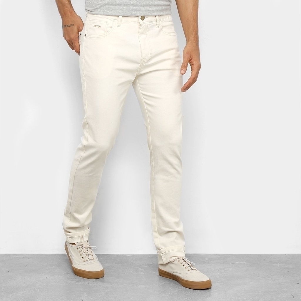 Calça Jeans Slim Triton Masculina - Off White 0011403099-58529