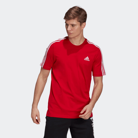 Camiseta Essentials 3-Stripes - Vermelho adidas GL3736 - comprar online