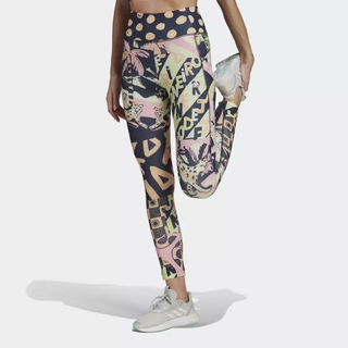 Calça Legging Adidas 7/8 Estampada Cós Alto Farm Feel Brilliant Aeroready HA1231