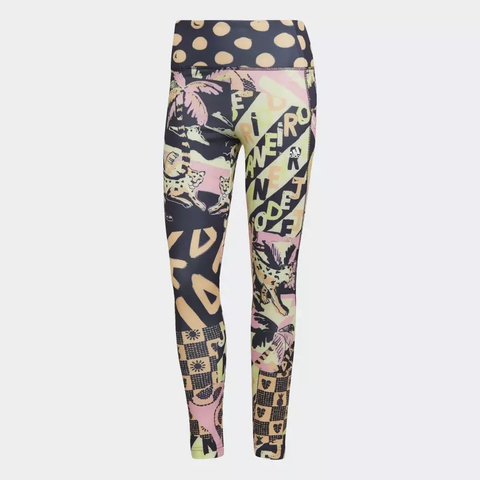 Calça Legging Adidas 7/8 Estampada Cós Alto Farm Feel Brilliant Aeroready HA1231 - Kevin Sports