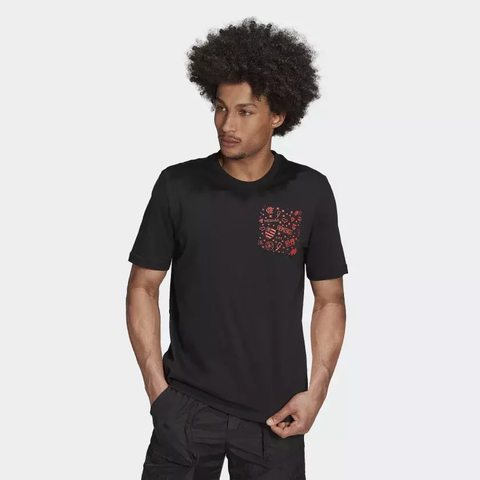 Camiseta Estampada CR Flamengo - Preto adidas HI1398