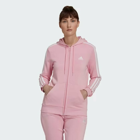 Moletinho adidas Essentials French Terry 3-Stripes Rosa - HL2059