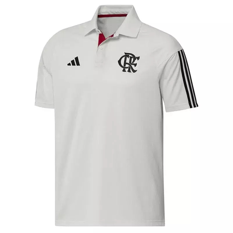Polo Adidas C.R. Flamengo Tiro 23 Branco e Preto Masculino HS5213