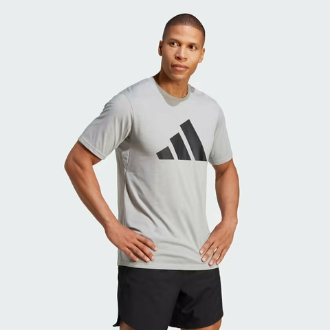 Camiseta Treino Manga Curta Logo - Cinza adidas IB8276