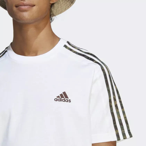 Camiseta Essentials Single Jersey 3-Stripes - Branco adidas IC9343 - loja online