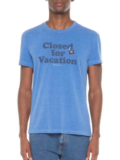 Camiseta Estampada Reserva Closed For Vacation Azul 0062281-010 - comprar online