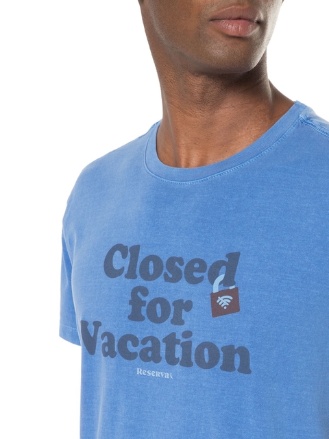 Camiseta Estampada Reserva Closed For Vacation Azul 0062281-010 - Kevin Sports