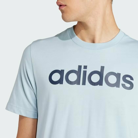 Camiseta Essentials Linear Embroidered Logo - Azul adidas IS1382 - Kevin Sports
