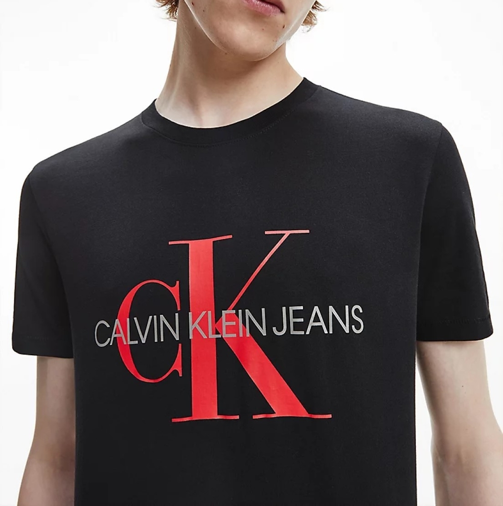 Camiseta Calvin Klein Slim Logo Faixa Feminina - Preto