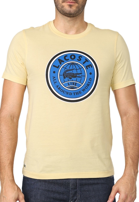 Camiseta Lacoste L!VE Estampada Amarela TH1223-21-8XT na internet