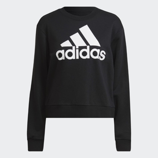 Blusão Moletom Folgado Feminino Adidas Essentials Logo Preto HD1757