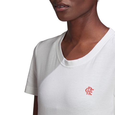 Camiseta Flamengo Adidas Street Graphic Feminina - Branco FH7549 na internet
