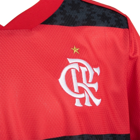 Camisa Flamengo Juvenil I 21/22 s/n° Torcedor Adidas - Vermelho+Preto GG0995 - Kevin Sports