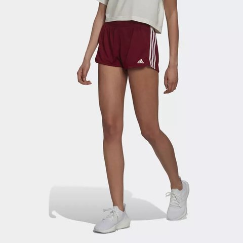 Shorts Malha Pacer 3-Stripes - Borgonha adidas HM3887
