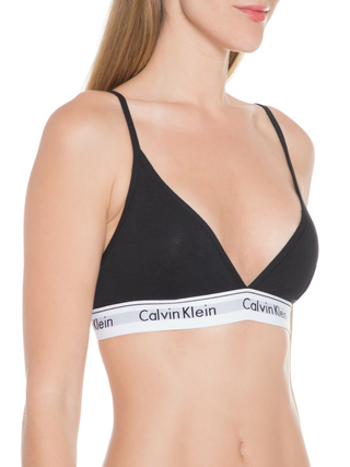 Top Calvin Klein Triângulo Moderno Cotton Preto - MAR4005-0987