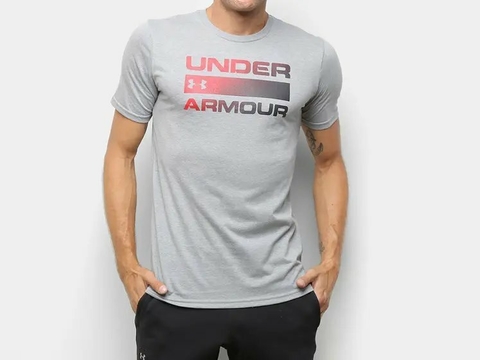 Camiseta Under Armour Team Issue Masculina Cinza+Vermelho 1364029-035
