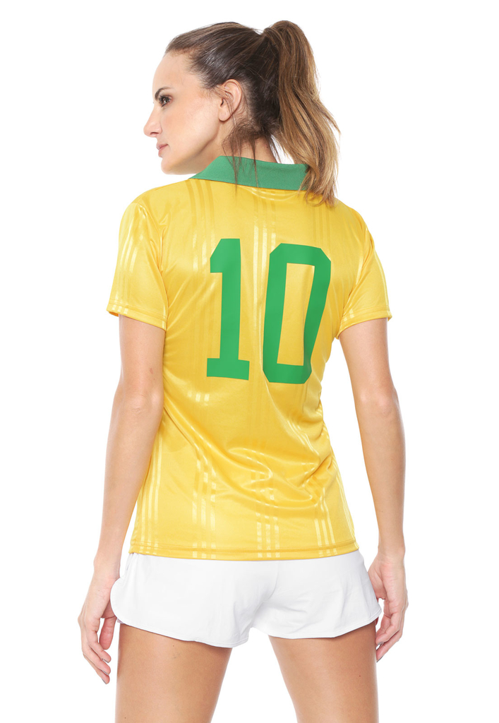 Camisa Brasil Adidas Originals Fan Feminina Amarela FT6423