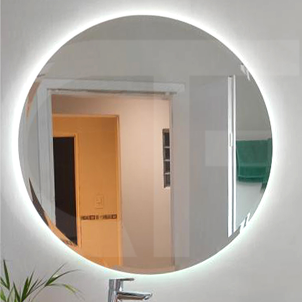 Espejo para colgar redondo con luz led sin marco