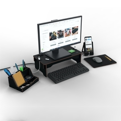 Kit Base eleva monitor, organizador, porta celu y mousepad