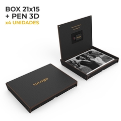 4 estuches Box 21x15cm + Pen 3D 16/32gb y espacio para fotos