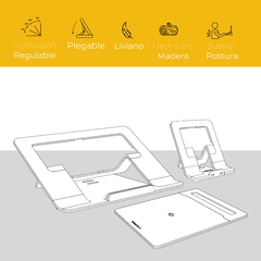 Kit soporte notebook y celular regulables con Mouse Pad - comprar online