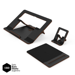 Kit soporte notebook y celular regulables con Mouse Pad