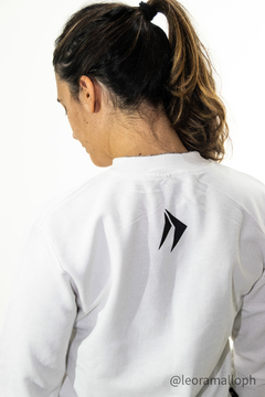 BUZO SPORTSWEAR CUELLO REDONDO MUJER - BLANCO