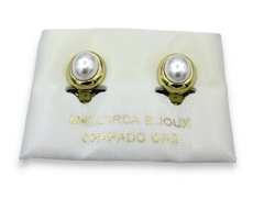 Aros Perla Ovalado Dorado Clip - comprar online