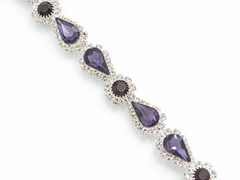 Pulsera Strass Violeta/Transparente