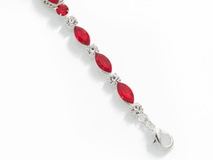 Pulsera Strass Oval Rojo