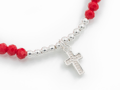 Pulsera Cristal Rojo y Cruz - comprar online