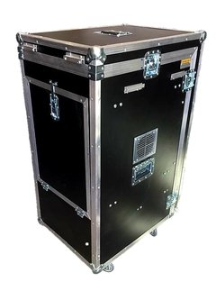 Flight Case Rack 10u + mesa de som e gaveta com tampa vira bancada lateral