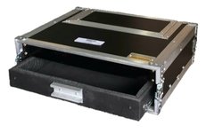 Case rack para 2 bases de microfone sem fio e gaveta