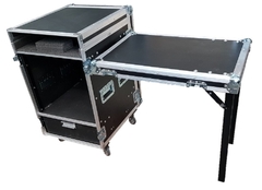 2 cases: Case Rack 12u + Gaveta E Compart. Mesa De Som C Bancada Lateral + case mesa dobravel