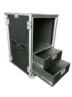 Case rack 10u + 2 gavetas 13cm altura. Com amortecimento