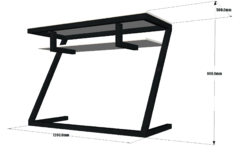 Bancada Z Dj em metal 120 x 50 x 90cm preto e branco na internet