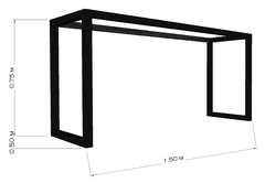 Base de metal para mesas 150 x 50 x 75cm