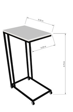 Mesa lateral para notebook - mesa de café - preto com branco) - Universalcases