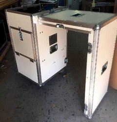 Case Rack, 8u + Mesa + Gaveta. Tampa Que Vira Bancada Preto na internet