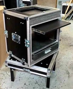 Flight Case Rack Vs 8u + Notebook + Gaveta + Prateleira Deslizante - loja online