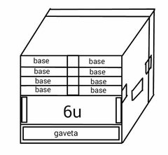 Case Rack 8 Bases + 6u + Gaveta E Espuma Microfones Sob Med